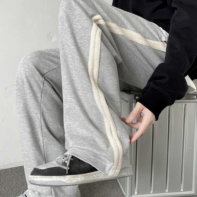 Men's Pants Casual Men Patchwork Design Spring New Fashion Ins Loose Popular Handsome Bottoms Students All-match Korean Style Harajuku Y2302