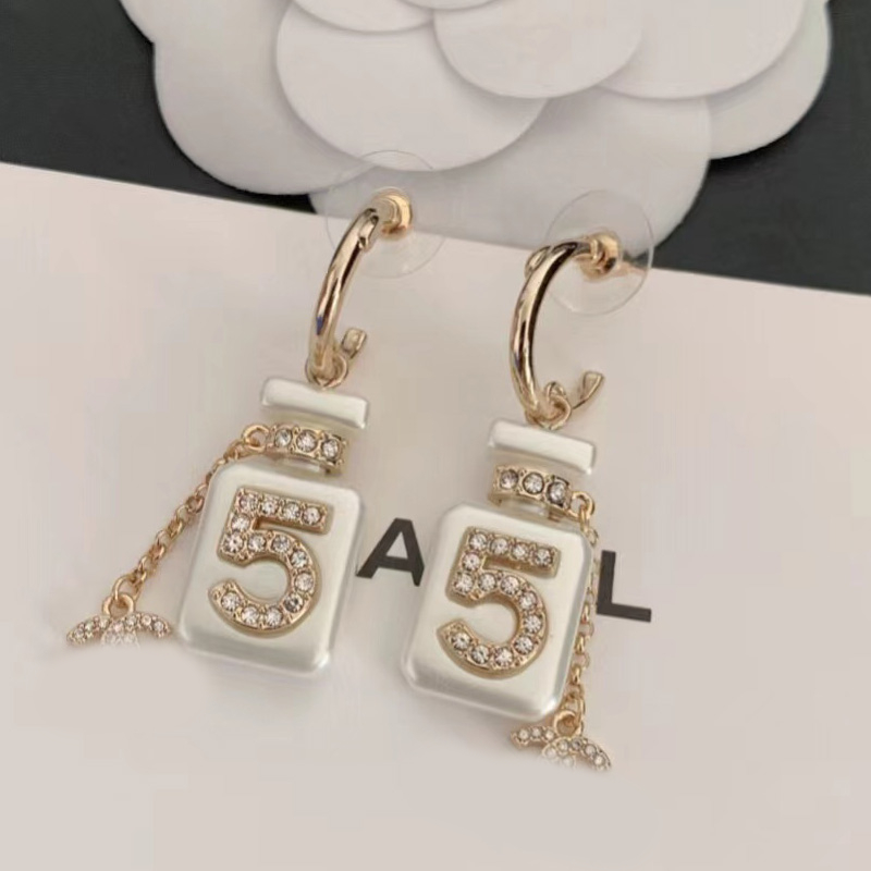 18K Gold Plated Designers Brand Earrings Designer C-Letter Ear Stud Women Crystal Geometric Earring For Wedding Party Jewerlry Accessories A903