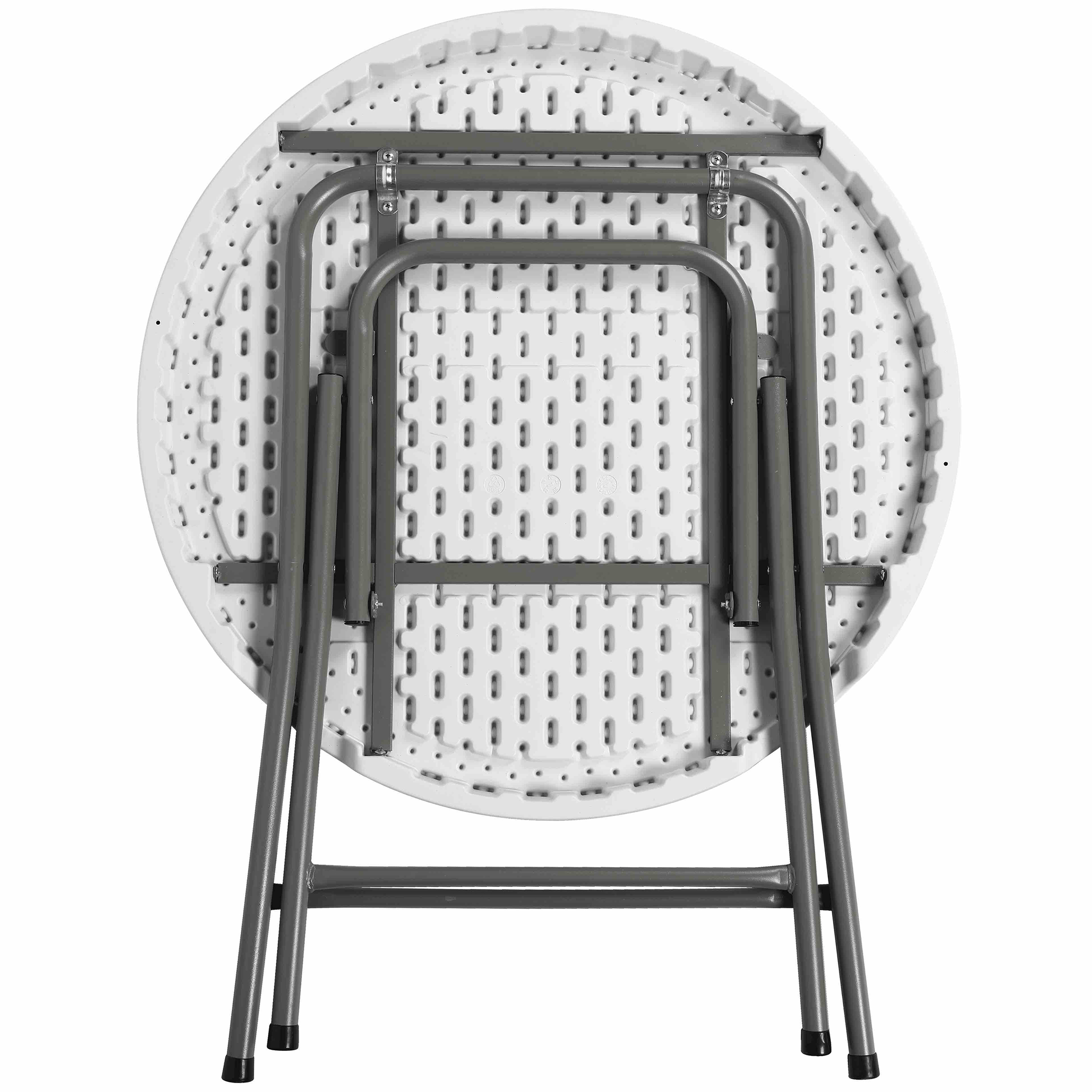 32 Inch Bar Height Folding Table White Round Plastic Table