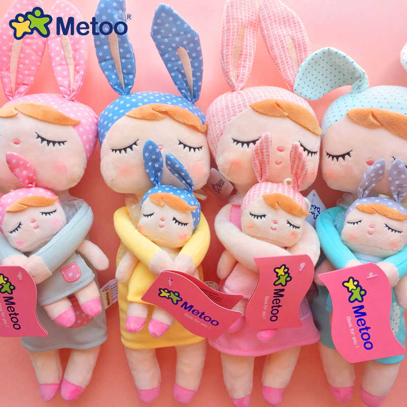Bath Toys Metoo Doll Plush Toys For Girls Baby Kawaii Mother and Kid Style 2 Piece Angela For Children Christmas Birthday GiftJ230210