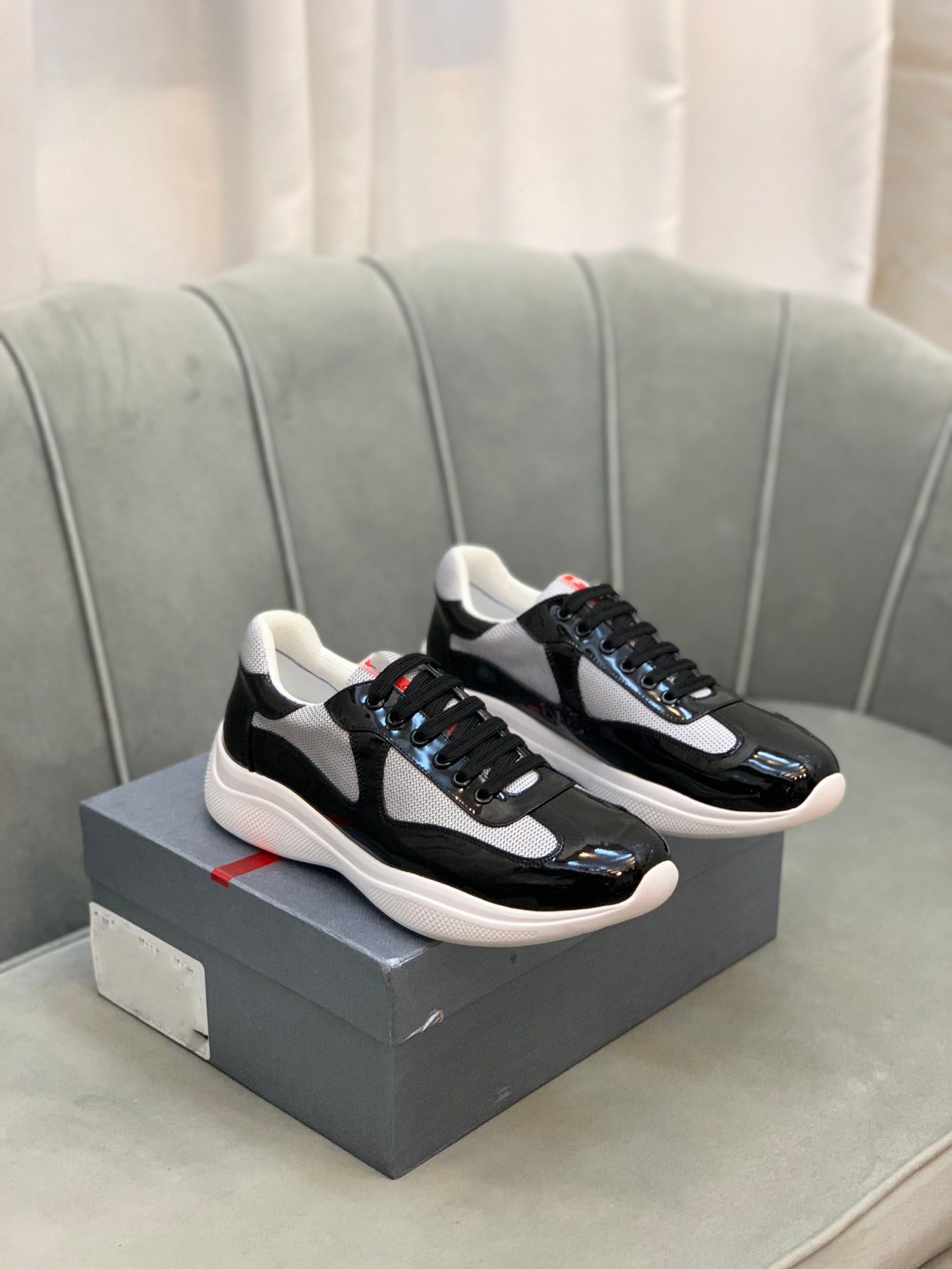Designer Shoes Men America Cup Leather Sneakers Patent Leathers Flat Trainers Black Mesh Lace-up Casual Shoes Outdoor Runner, Green
Designer Shoes Men America Cup Leather Sneakers Patent Leathers Flat Trainers Black Mesh Lace-up Casual Shoes Outdoor Runner, Green