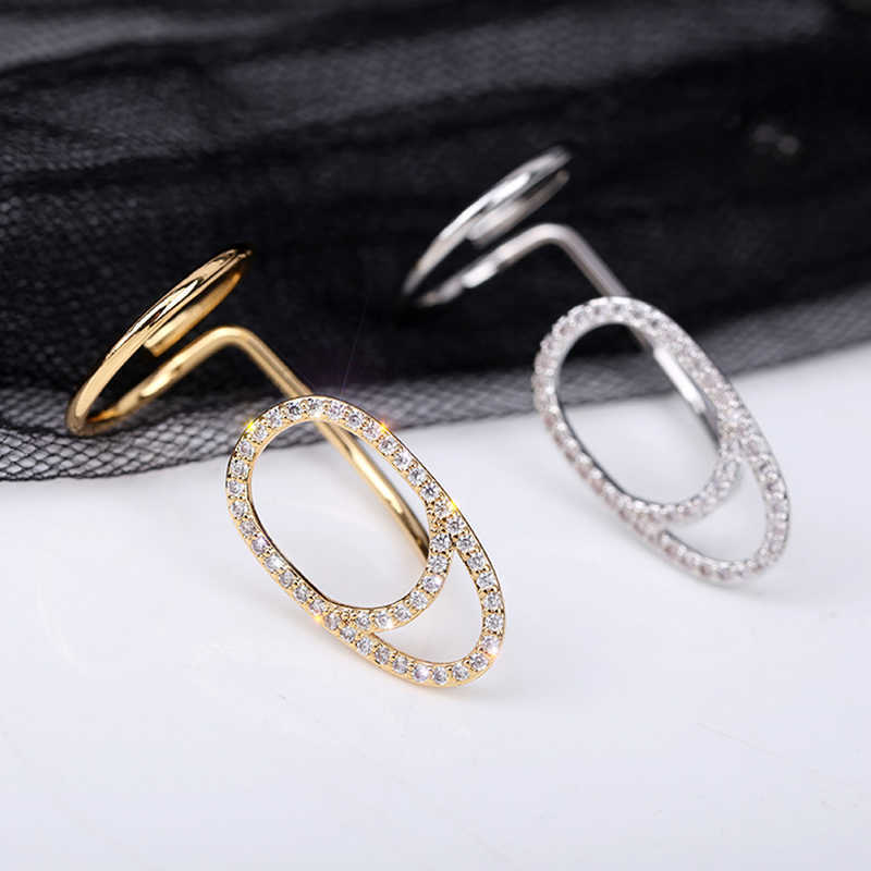 Solitaire Ring s Trend New Rhinestone Metal for Women Fingertip Nail Stainless Steel Fashion Party Gift Jewelry Y2302