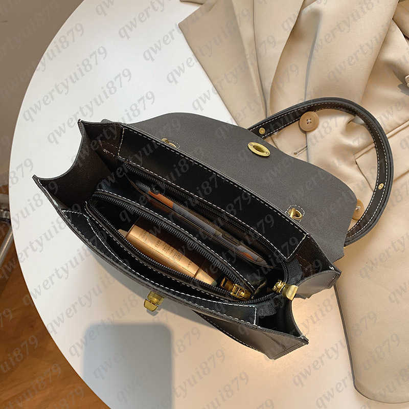 Shoulder Bags 2023 Vintage Solid Big Briefcase Shoulder Bags For Women Large Capacity A4 Portfolio Work Bags High Quality Ladies Crossbody Bag 021023H