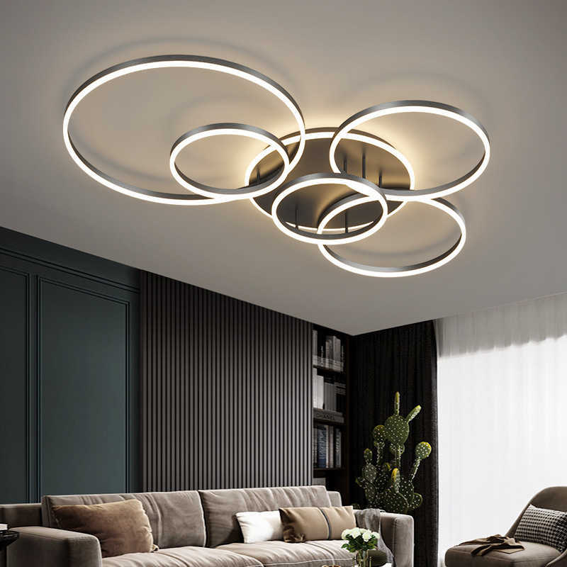 Lights Modern LED Ceiling Chandelier Lighting Gold White Black for Living Study Room Indoor Pendant Lamp Parlor Foyer Lustres Luminaire 0209