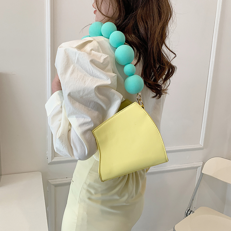 Evening Bags Spring Summer Niche Personality Handbag Quality Yellow Pu Leather Crossbody Bag Geometric Shape Shoulder Female 230210