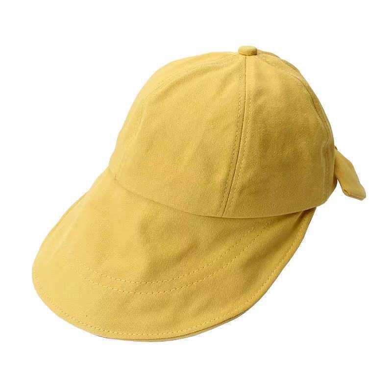 Ball Caps Summer Sun Hat Women Foldable Baseball Cap Solid Bow Floppy Hat Outdoor Sports Anti-UV Hat Adjustable Wide Brim Suncrean Hats G230209