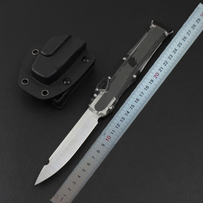 H2310 Automatic Tactical Knife D2 Satin Blade Two-tone Aviation Aluminum with ABS Handle Outdoor Camping Knives With Kydex
H2310 Automatic Tactical Knife D2 Satin Blade Two-tone Aviation Aluminum with ABS Handle Outdoor Camping Knives With Kydex