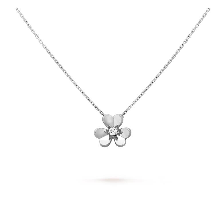 Classic 3 Leaf Clover Pendant Diamond Necklace Frivole Multiple Specifications Multiple Styles Gold Rose Gold Silver Crystal Diamond Necklace Mini Sma