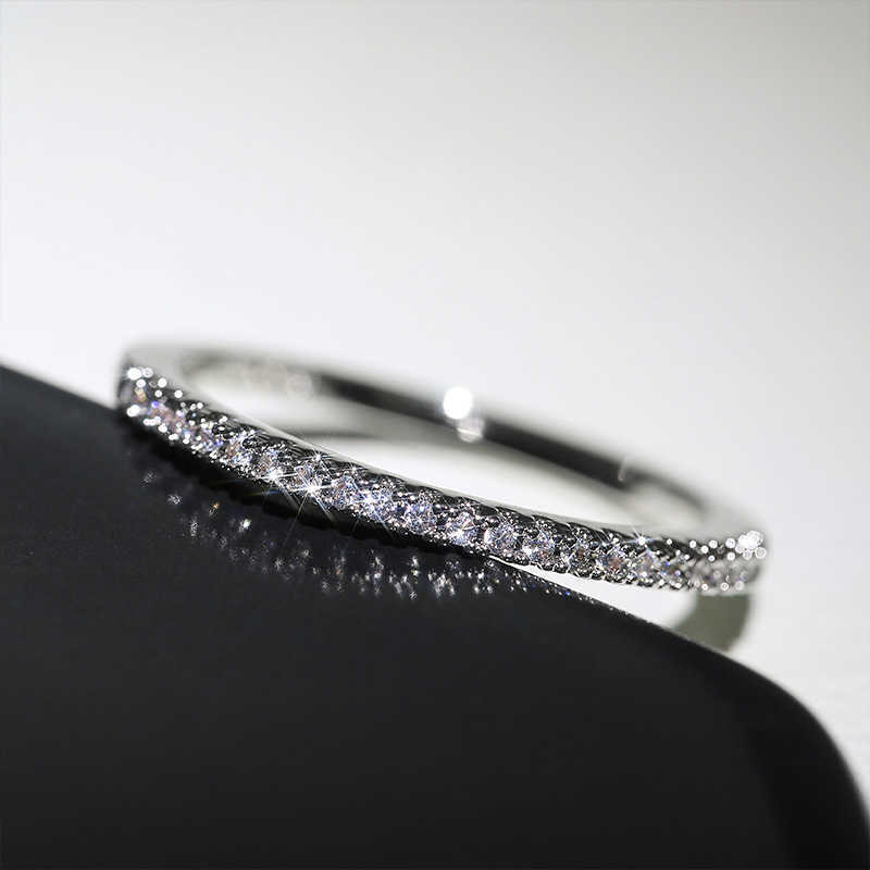 Solitaire Ring Huitan New 2020 Minimalist Thin s for Women Wedding Brilliant Cubic Zircon High Quality Versatile Female Finger Jewelry Y2302