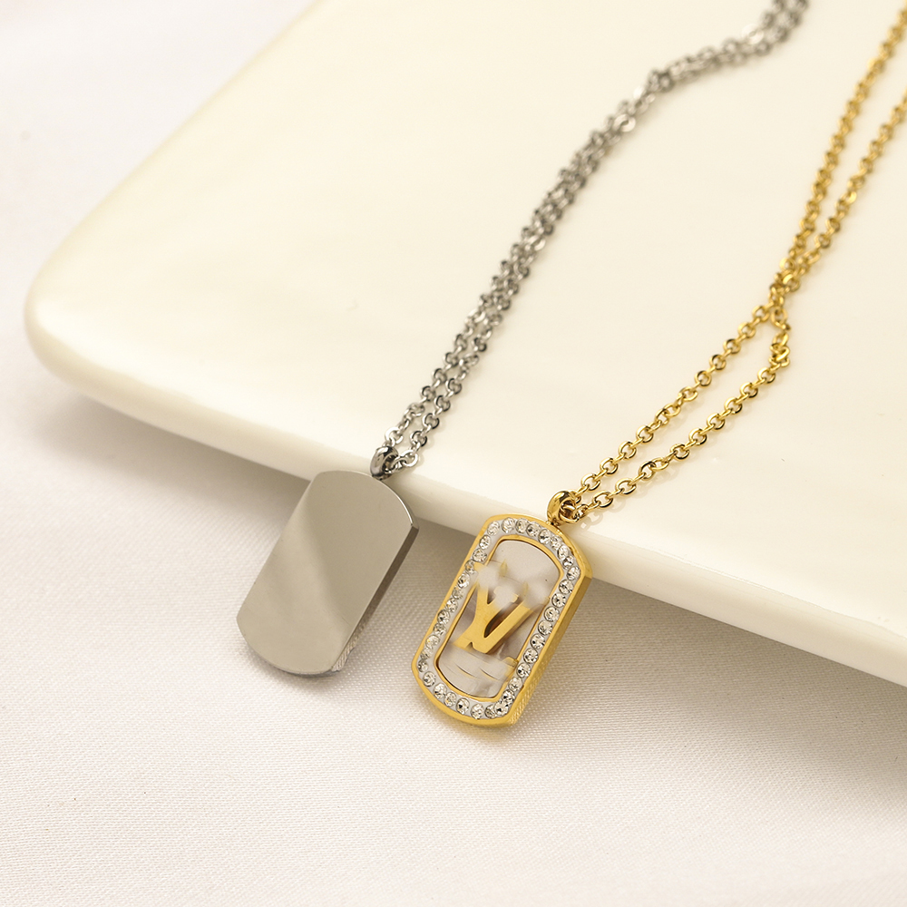 Luxury Design Necklace Crystal 18K Gold Plated Stainless Steel Necklaces Choker Chain Letter Pendant Fashion Womens Wedding Jewelry Accessories Love Gifts
Luxury Design Necklace Crystal 18K Gold Plated Stainless Steel Necklaces Choker Chain Letter Pendant Fashion Womens Wedding Jewelry Accessories Love Gifts