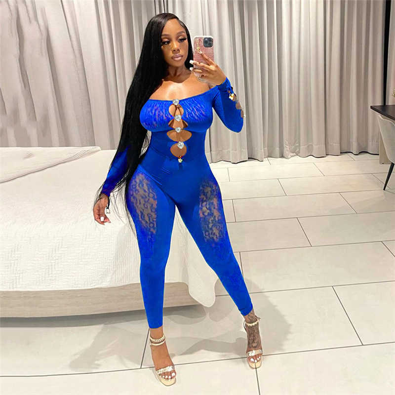 Women's Two Piece Pants Wind 2022 Autumn Women's New Sexy Mesh Jacquard Hollow High Waist Pants No Length Bodysuit T230210