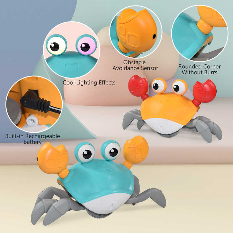 Bath Toys Kids Induction Escape Crab Octopus Crawling Toy Baby Electronic Pets Musical Toys Educational Toddler Moving Toy Christmas GiftJ230210