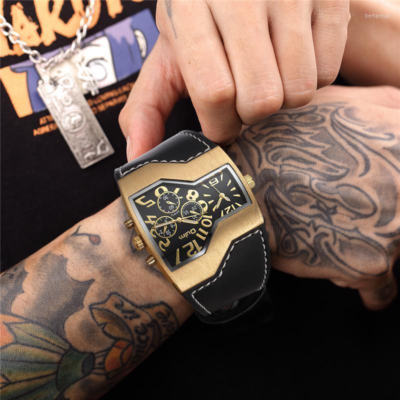 Wristwatches Oulm Black Cool Men Fashion Design Two Time Zone Quartz Watch Male Army Military Clock Man WatchesWristwatchesWristwatches Bert, As picture2
Wristwatches Oulm Black Cool Men Fashion Design Two Time Zone Quartz Watch Male Army Military Clock Man WatchesWristwatchesWristwatches Bert, As picture2