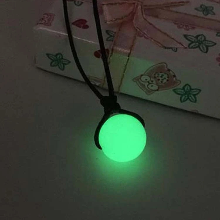 Luminous Stone Beads Pendulum Necklace Chakra Healing Pendant Glow in Dark Adjustable Chain Necklaces