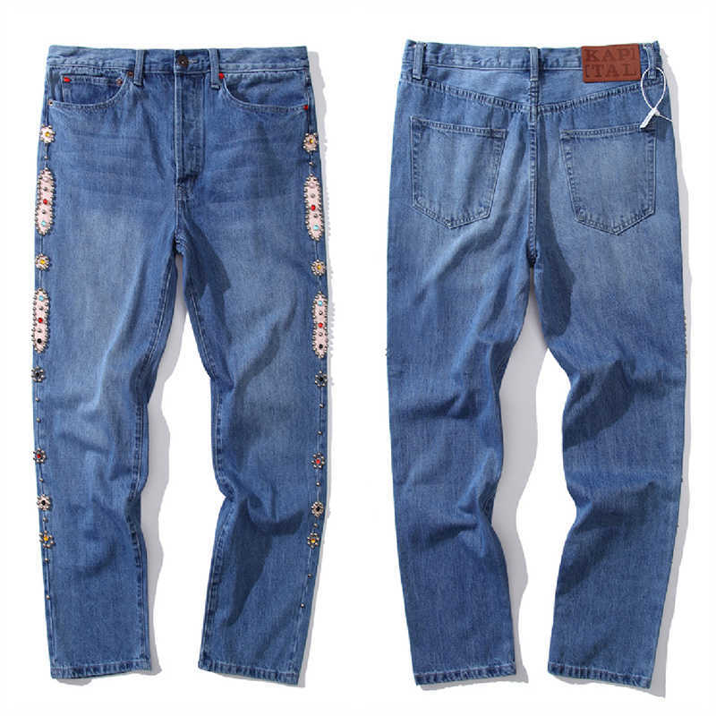 Men's Pants Washed Classic KAPITAL Style Straight Cowboy Pants Men Women 11 High Quality Cotton Kapital Jeans Versatile Fashion Trousers, Wathet
Men's Pants Washed Classic KAPITAL Style Straight Cowboy Pants Men Women 11 High Quality Cotton Kapital Jeans Versatile Fashion Trousers, Wathet