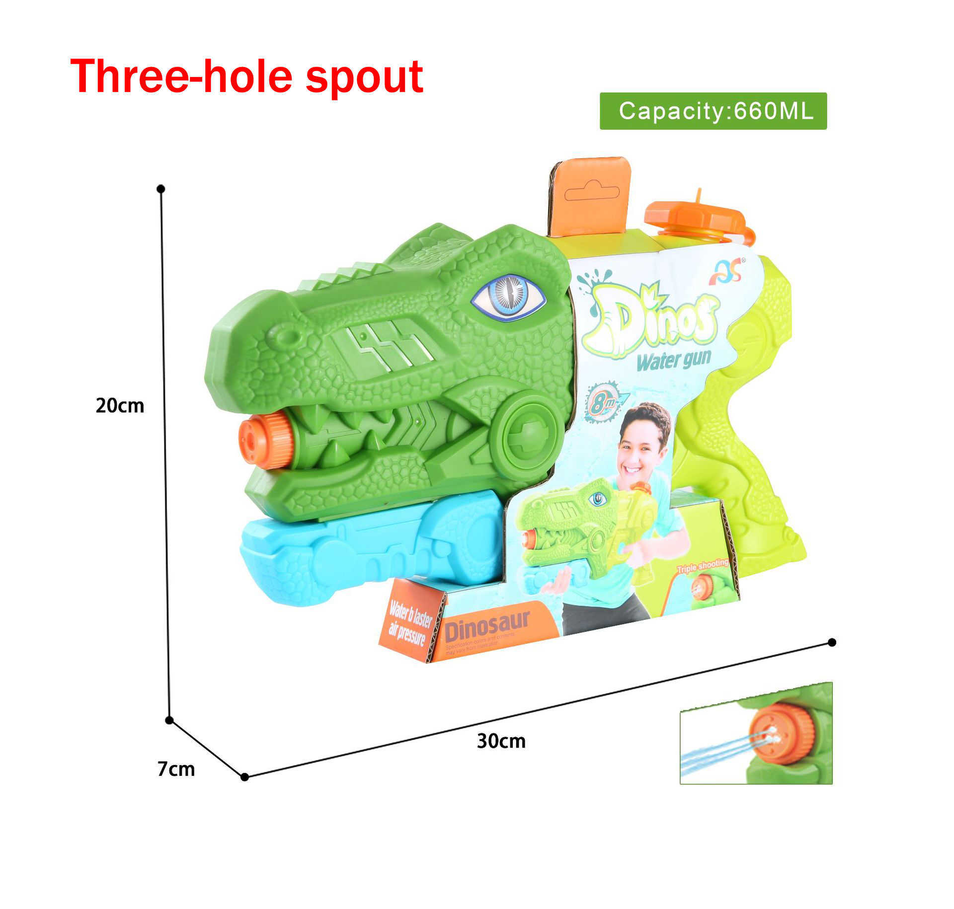 Bath Toys Children's Outdoor Dinosaur Large-capacity Pull-out Porous Water Gun Summer Swimming Pool Beach Play Toy Chase Game XPYJ230210