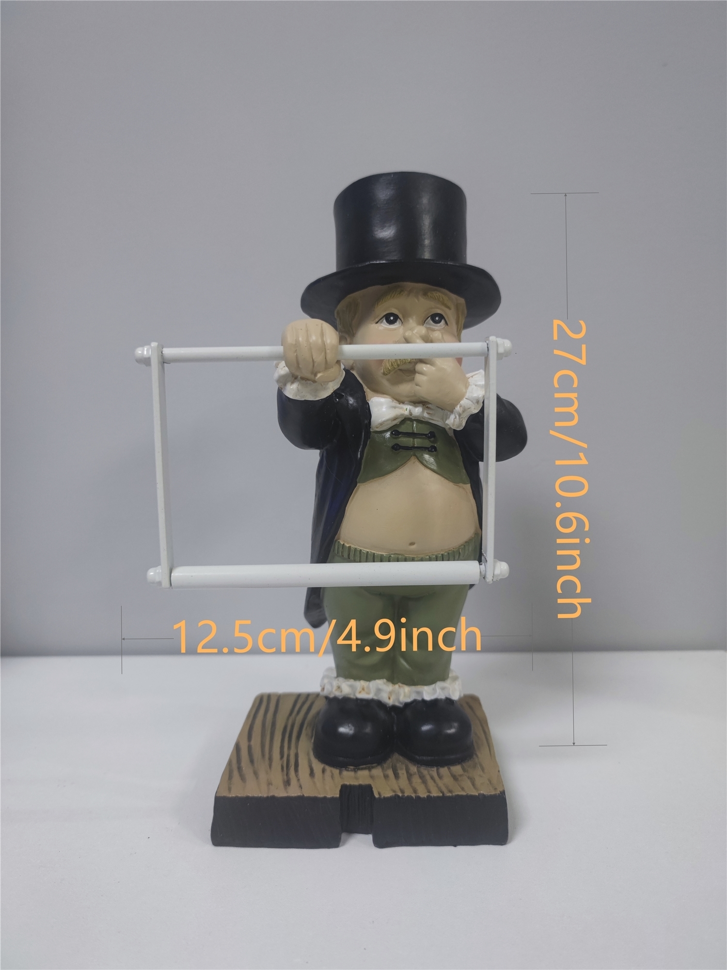 Decorative Objects Figurines Creative Spoof Paper Holder Statue Cute Funny Decorative Resin Butler Shape Tissue Stand Rack Sculpture for Toilet Decora