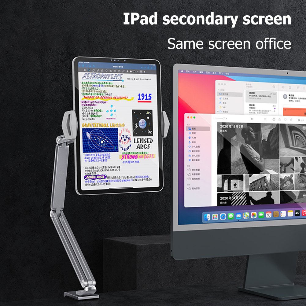 Mounts 360 Adjustable Holders Tablet Stand for 4'' To 12.9'' Mobile Phones Tablets Lazy Arm Desk Mount Aluminum Alloy Portable Reu