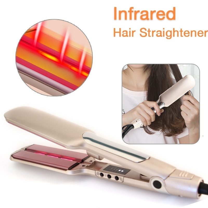 Hair Straighteners Infrared Ceramic Straightener Wide Flat Iron Professional Straightening PTC Fast HeatUp Curler Styler 230209
Hair Straighteners Infrared Ceramic Straightener Wide Flat Iron Professional Straightening PTC Fast HeatUp Curler Styler 230209