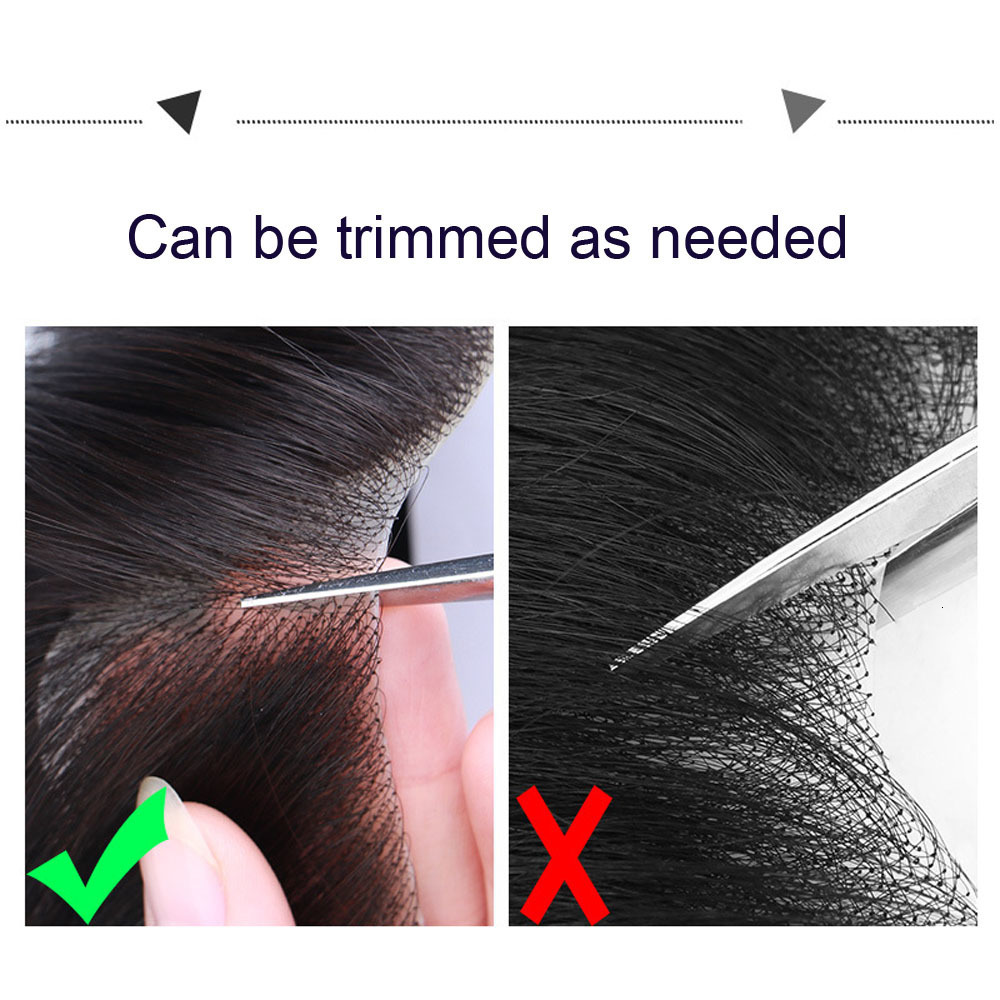 Synthetic s Frontal Hairpiece for Men Natural Black line Loss Straight Tape in Human Toupee Replacement System 230210