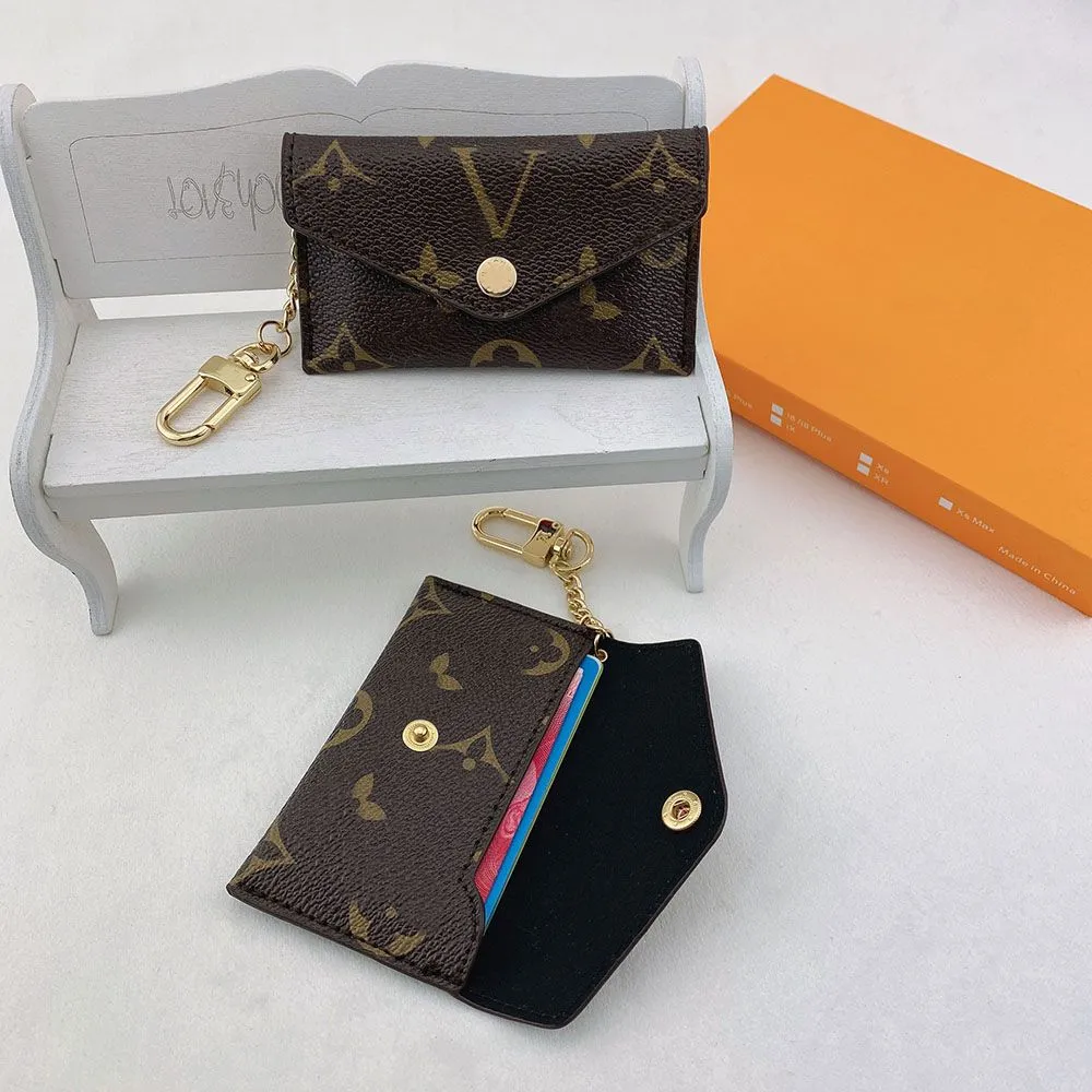 985 Luxury Designer keychain Fashion Womens Mini Wallet High Quality Genuine Leather Men Coin Purse Color Wallets Holder no box