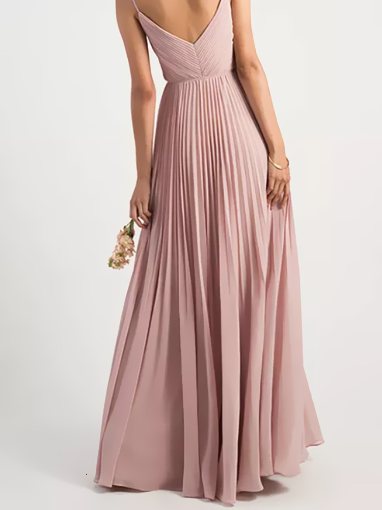Runway Dresses Lucyinlove Elegant Chiffon V-Neck Pleated Evening Dress Formal Party Prom Gown Dresses Robe Vestidos De Fiesta For Women 230210