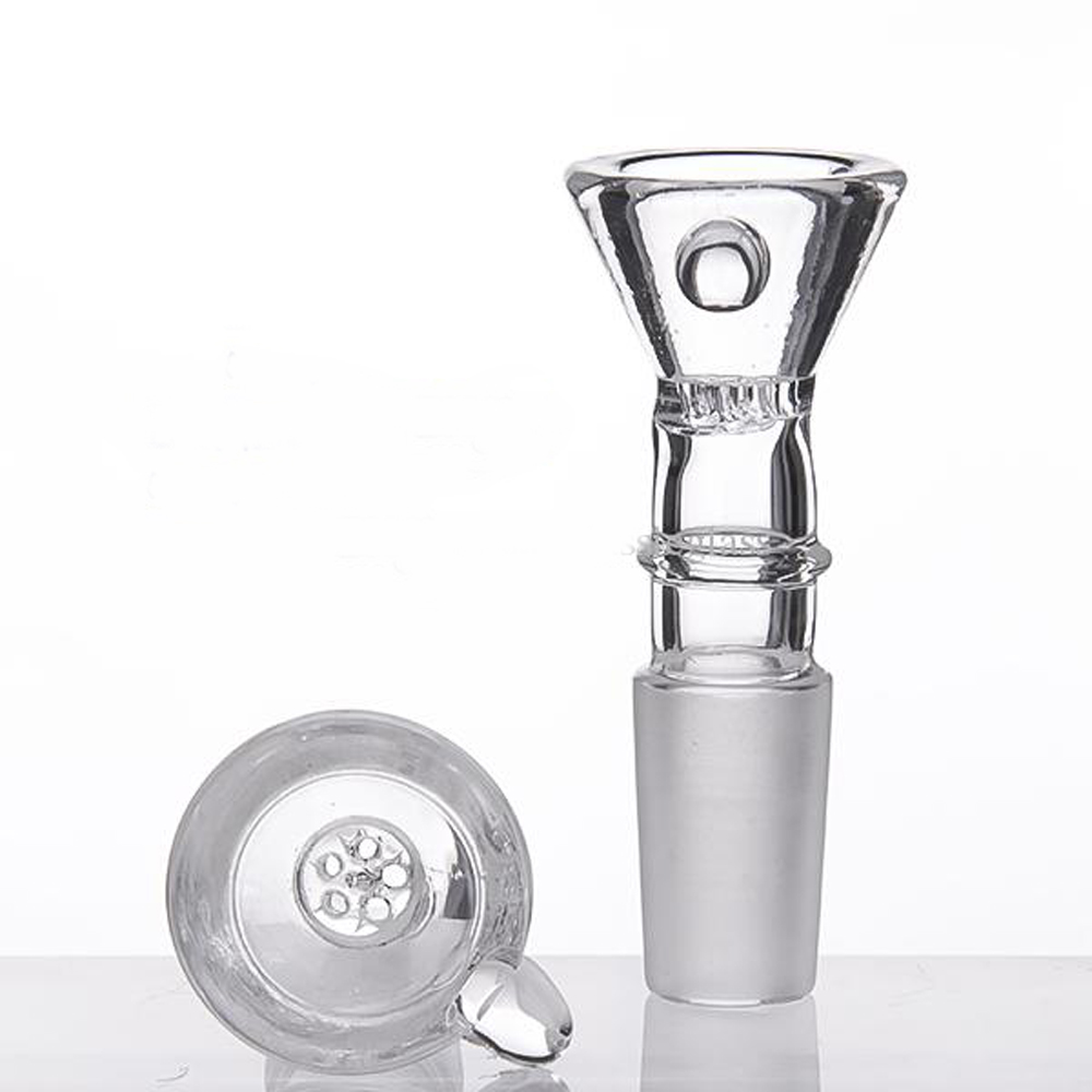 Glass Herb Holder Smoking Bong Slider Funnel Bowl Wholesale 14mm Male with 6 Holes Honeycomb Screen 14mm Male Joint
Glass Herb Holder Smoking Bong Slider Funnel Bowl Wholesale 14mm Male with 6 Holes Honeycomb Screen 14mm Male Joint