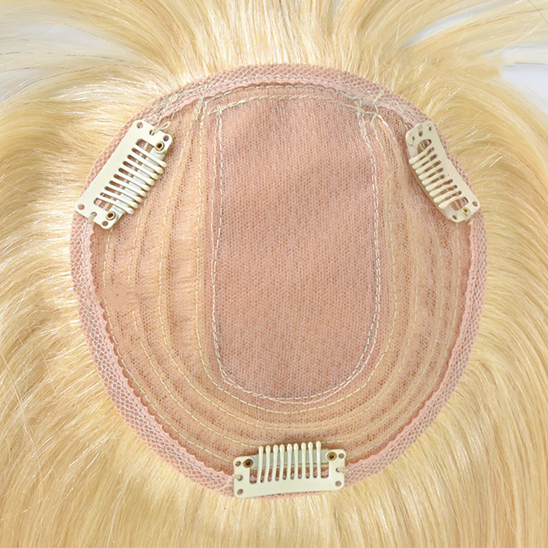 Synthetic s 613 Blonde Human Hair Toppers With Bangs 18inch For Women Clip In Pieces Bleached for Cover White Remy 230210