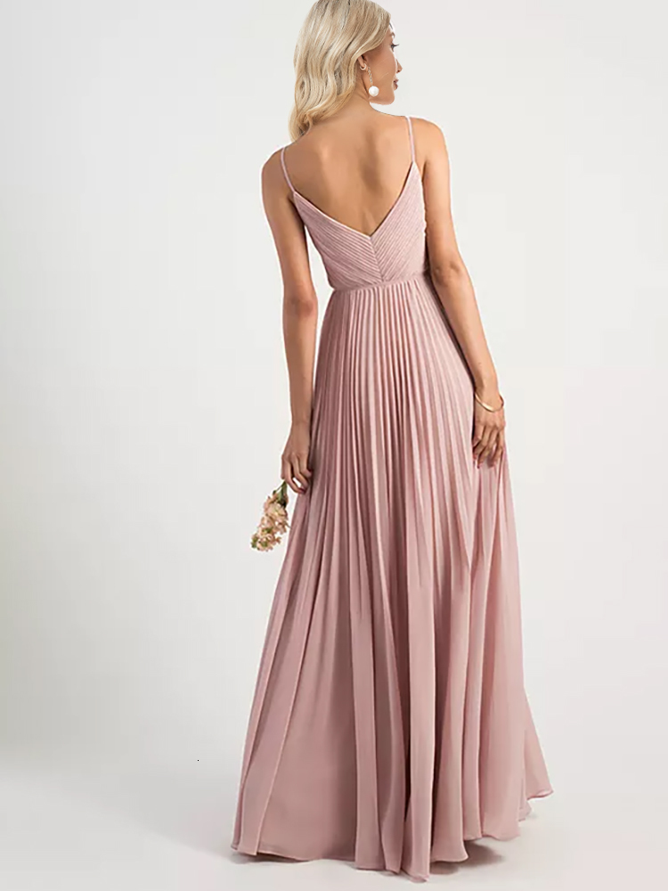 Runway Dresses Lucyinlove Elegant Chiffon V-Neck Pleated Evening Dress Formal Party Prom Gown Dresses Robe Vestidos De Fiesta For Women 230210