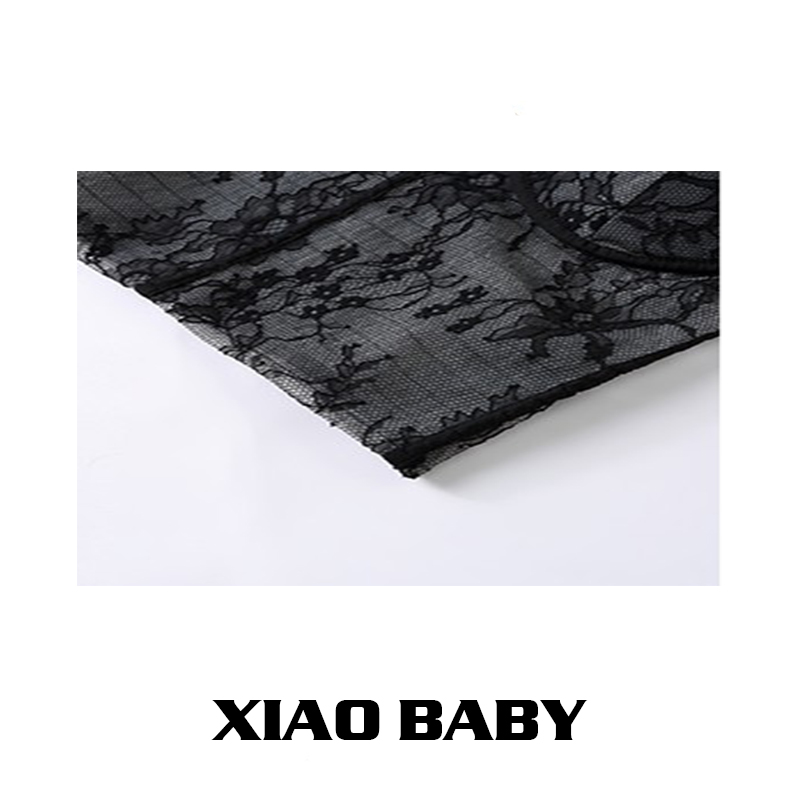 Women sexy black lace spaghetti strap padded short bustier tanks camis SML