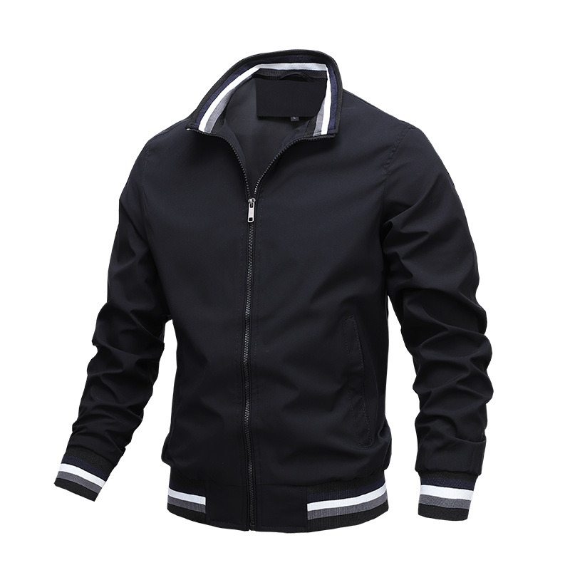 Trade Casual Jacket Men's Amazon Factory Direct Sales Spring and Autumn Sports Solid Jacket