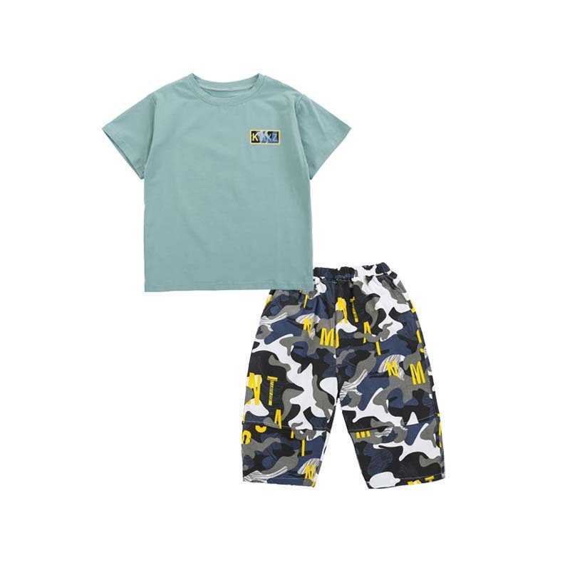 Clothing Sets Summer Boys Kids Clothing Clothes Set Fashion Letters Print Tops Pants Two Pieces Suit 2023 New Children Costume High Quality W230210