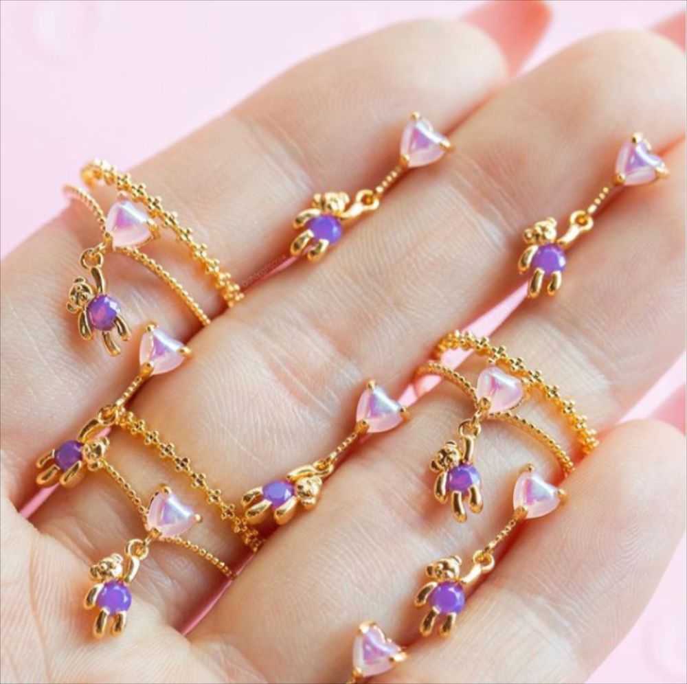 Solitaire Ring Lost Lady New INS Love Bear Flower Zircon The Same Birthday Gift Jewelry Wholesale Direct Sales Y2302