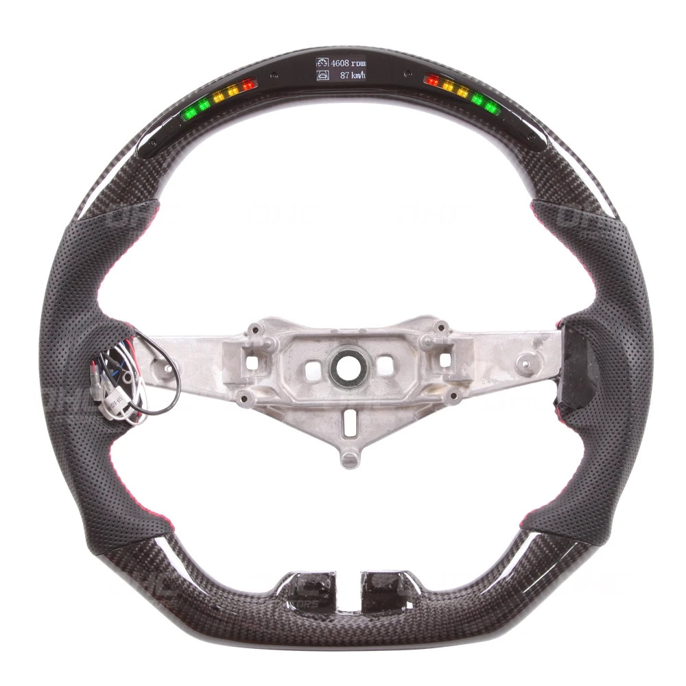 Automobile LED Shift Lights Carbon Fiber Steering Wheel Replacement for Wrangler JK