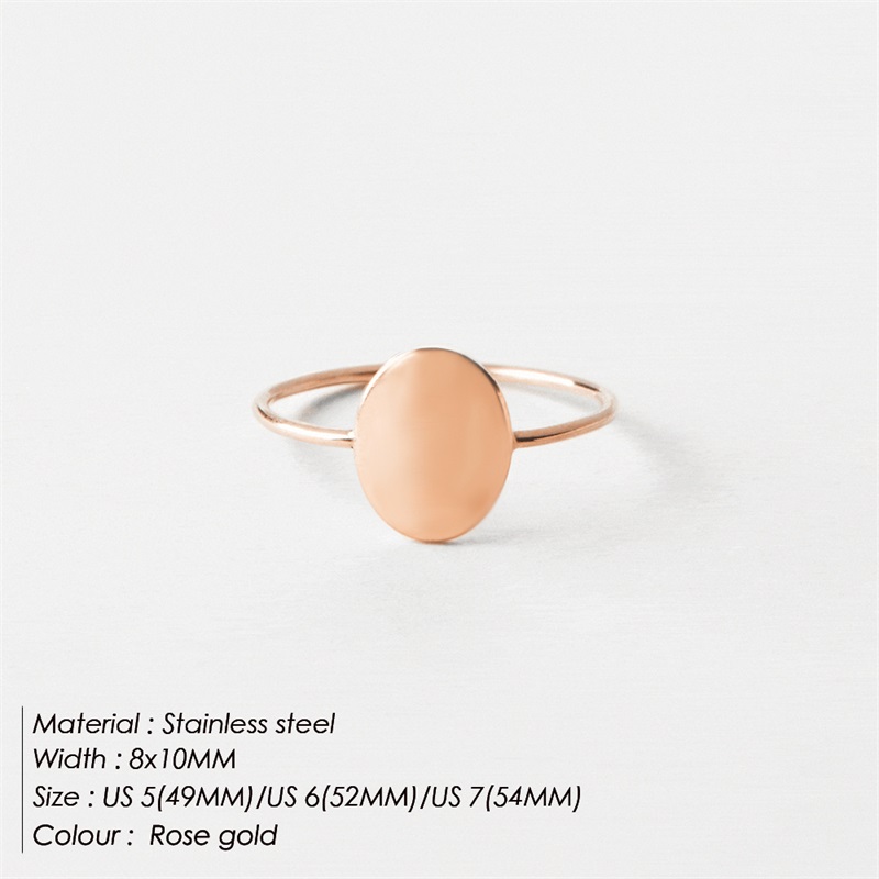 Delicate Oval Ring Dainty Gold Plated Blank Minimalist Feminist Rings For Women Wholesale