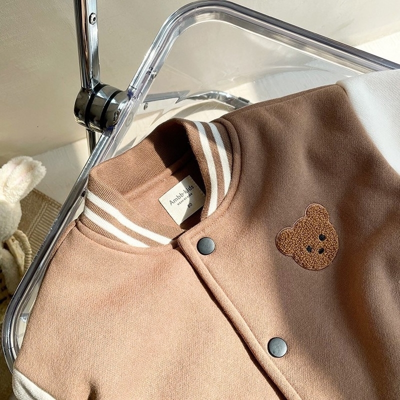 Coat Baby Jacket Casual Baseball Uniform Outerwear Kids Toddler Infant Boys Girls Clothes Cute Fleece Winter Warm l230209