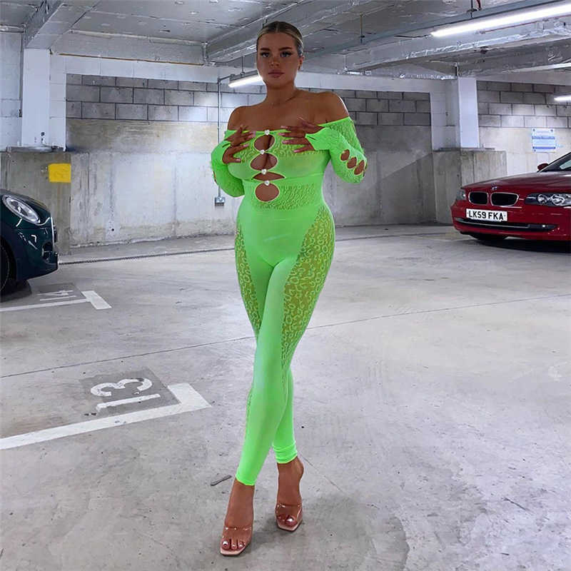 Women's Two Piece Pants Wind 2022 Autumn Women's New Sexy Mesh Jacquard Hollow High Waist Pants No Length Bodysuit T230210