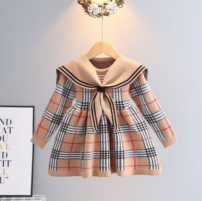 Great Quality Baby Girls Knitted Plaid Sweaters Dresses Spring Autumn Girl Long Sleeve Princess Dress Kids College Style Knitting Dress 2-7 Years, Beige
Great Quality Baby Girls Knitted Plaid Sweaters Dresses Spring Autumn Girl Long Sleeve Princess Dress Kids College Style Knitting Dress 2-7 Years, Beige