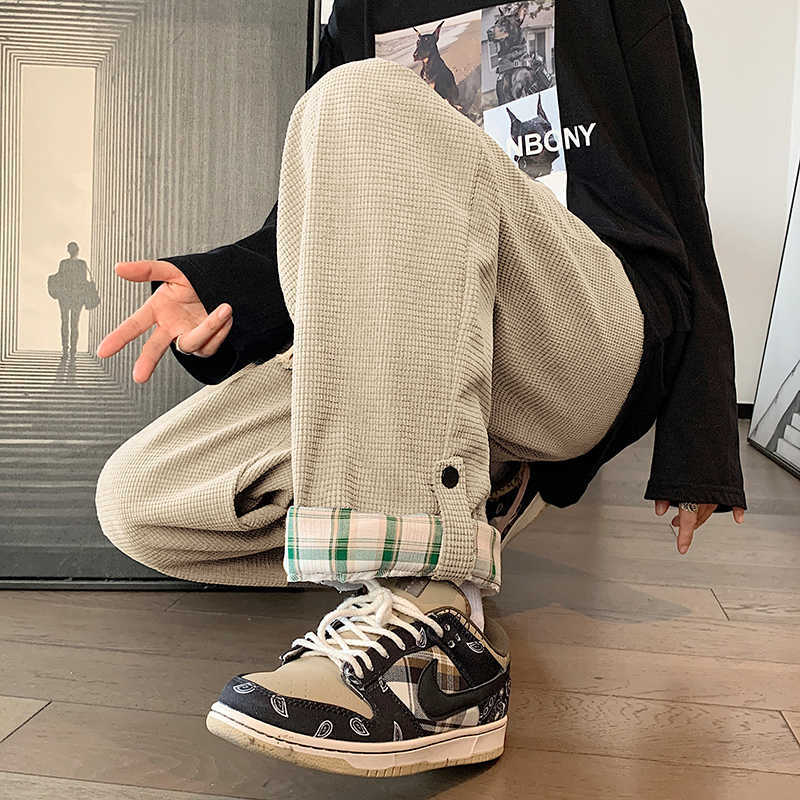 Men's Pants Men Ins Fashion Design Teens All-match Preppy Style Stylish Streetwear Popular Casual Trendy Ulzzang Handsome Daily Y2302