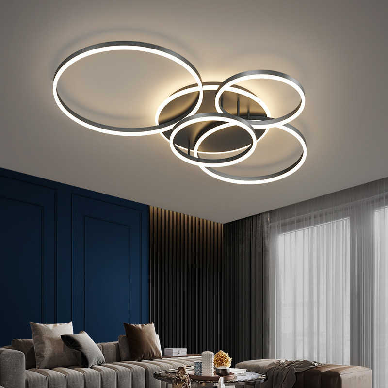 Lights Modern LED Ceiling Chandelier Lighting Gold White Black for Living Study Room Indoor Pendant Lamp Parlor Foyer Lustres Luminaire 0209