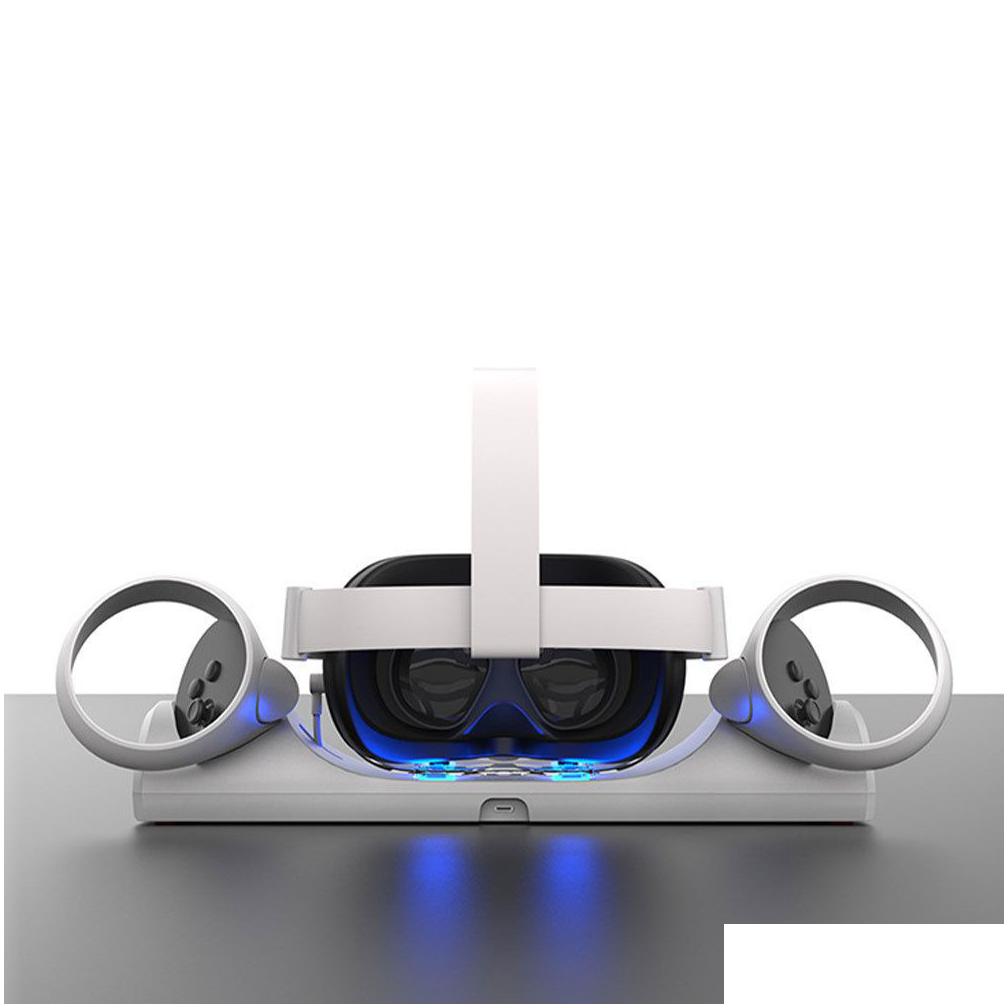 Vr/Ar Accessorise Charging Dock For Ocus Quest 2 Vr Glasses Headset Handle Controller Charger Station Stand Base Set Meta Quest2 Acc Dhxjs
