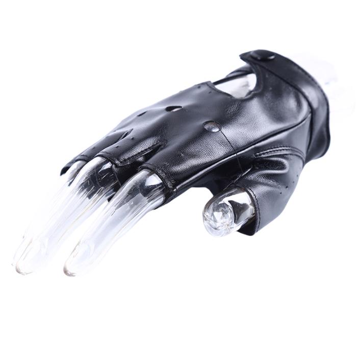 PU Leather Gloves Stage Wear Party Clubwear Women's Punk Short Glove Fashion Sexy Heart Cut Out Half Finger Fitness Mittens Gold Silver Black