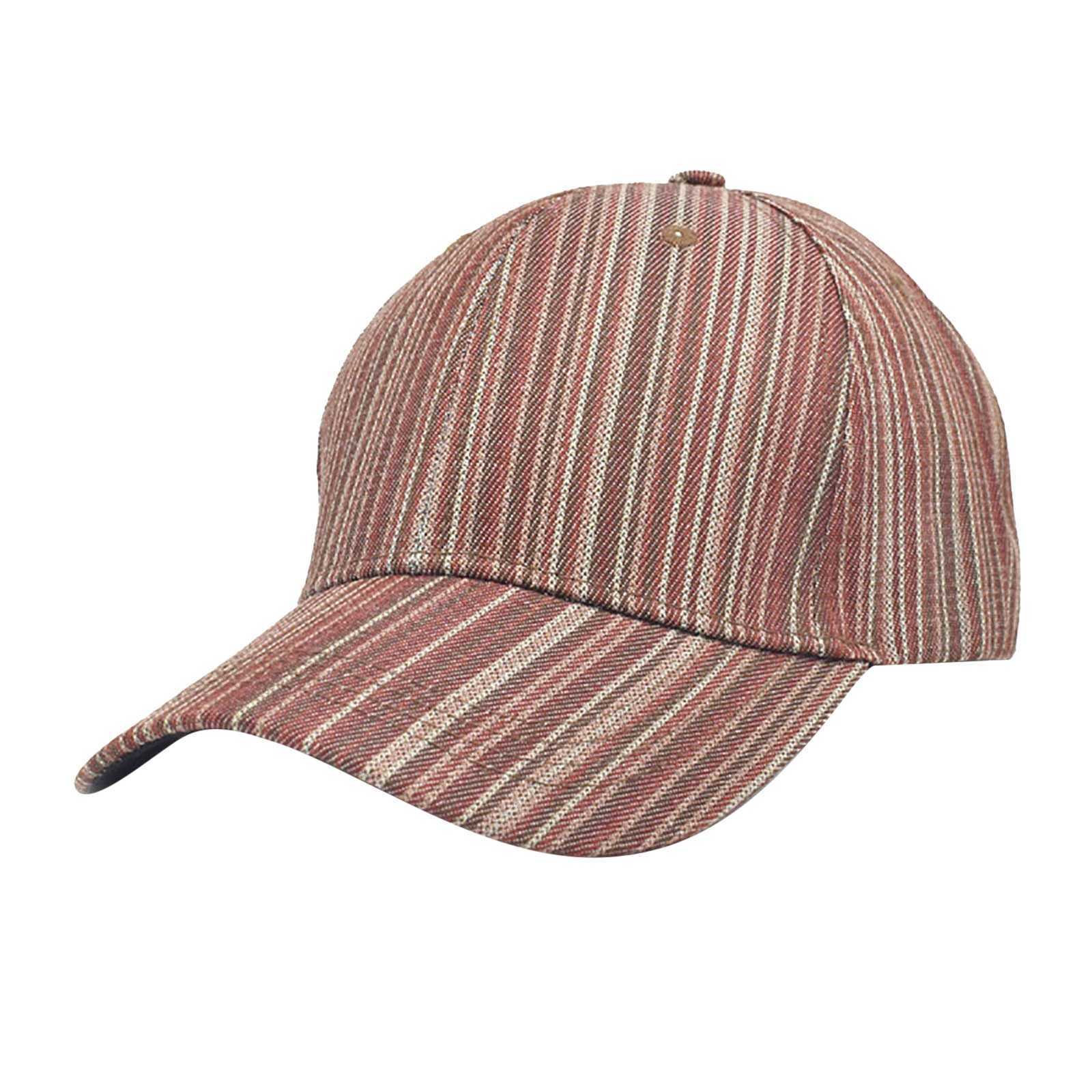 Ball Caps New Baseball Cap Women's Japanese Fashion Striped Cap Men's Cotton Spring Travel Sun Visor G230209