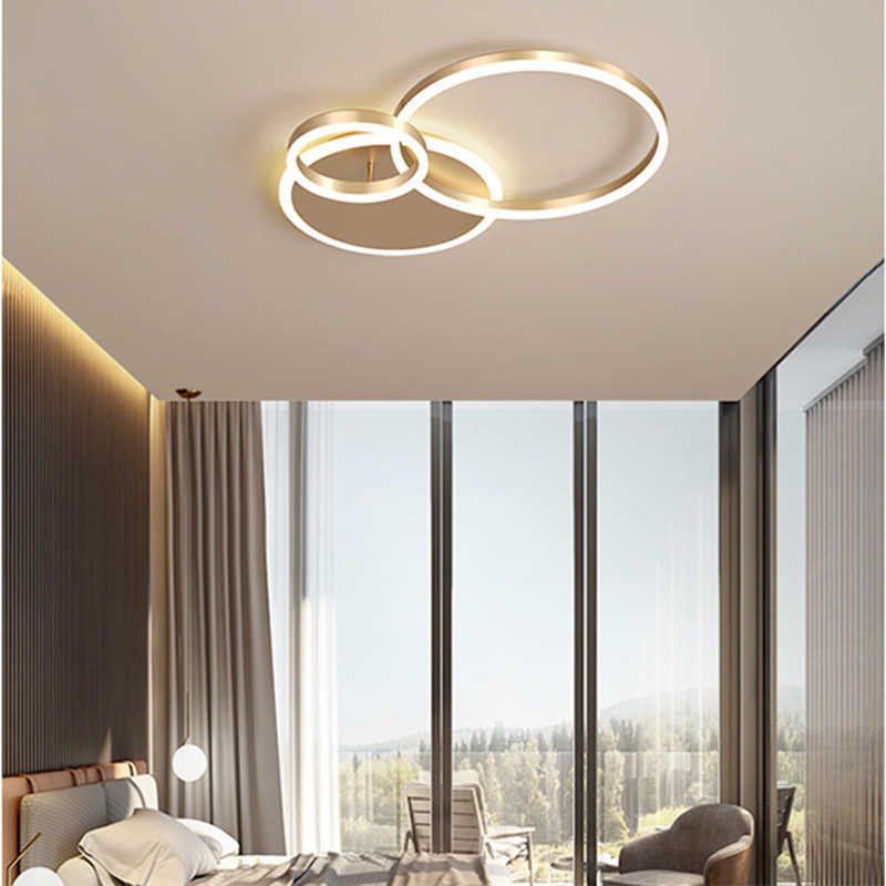 Lights Modern LED Ceiling Chandelier Lighting Gold White Black for Living Study Room Indoor Pendant Lamp Parlor Foyer Lustres Luminaire 0209