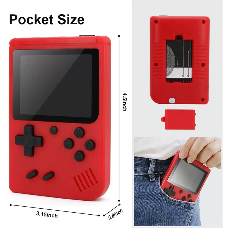 Portable 400-in-1 Mini Handheld Retro Video Game Console 8 Bit 3.0 Inch Color LCD Display AV Output Built-in 400 Classic Games Player For Kids Gift