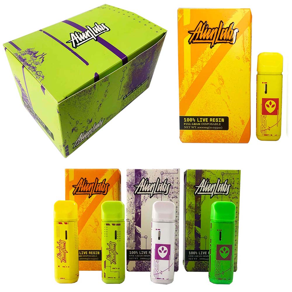 Alien Labs Disposable Vape Pens E cigarettes 380mAh rechargeable battery 1.0ml empty cartridges vaporizer carts with packaging
Alien Labs Disposable Vape Pens E cigarettes 380mAh rechargeable battery 1.0ml empty cartridges vaporizer carts with packaging