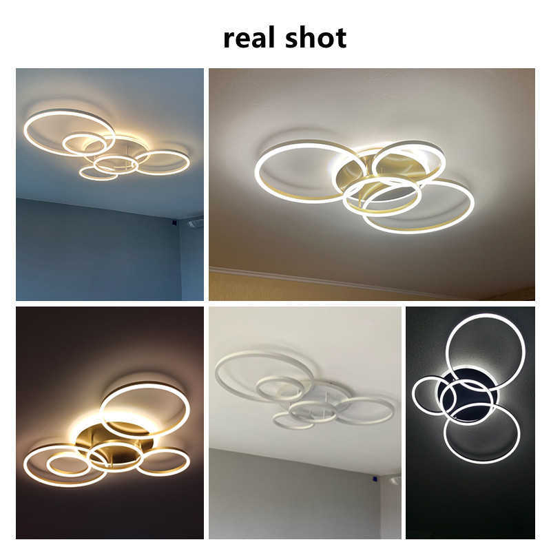 Lights Modern LED Ceiling Chandelier Lighting Gold White Black for Living Study Room Indoor Pendant Lamp Parlor Foyer Lustres Luminaire 0209