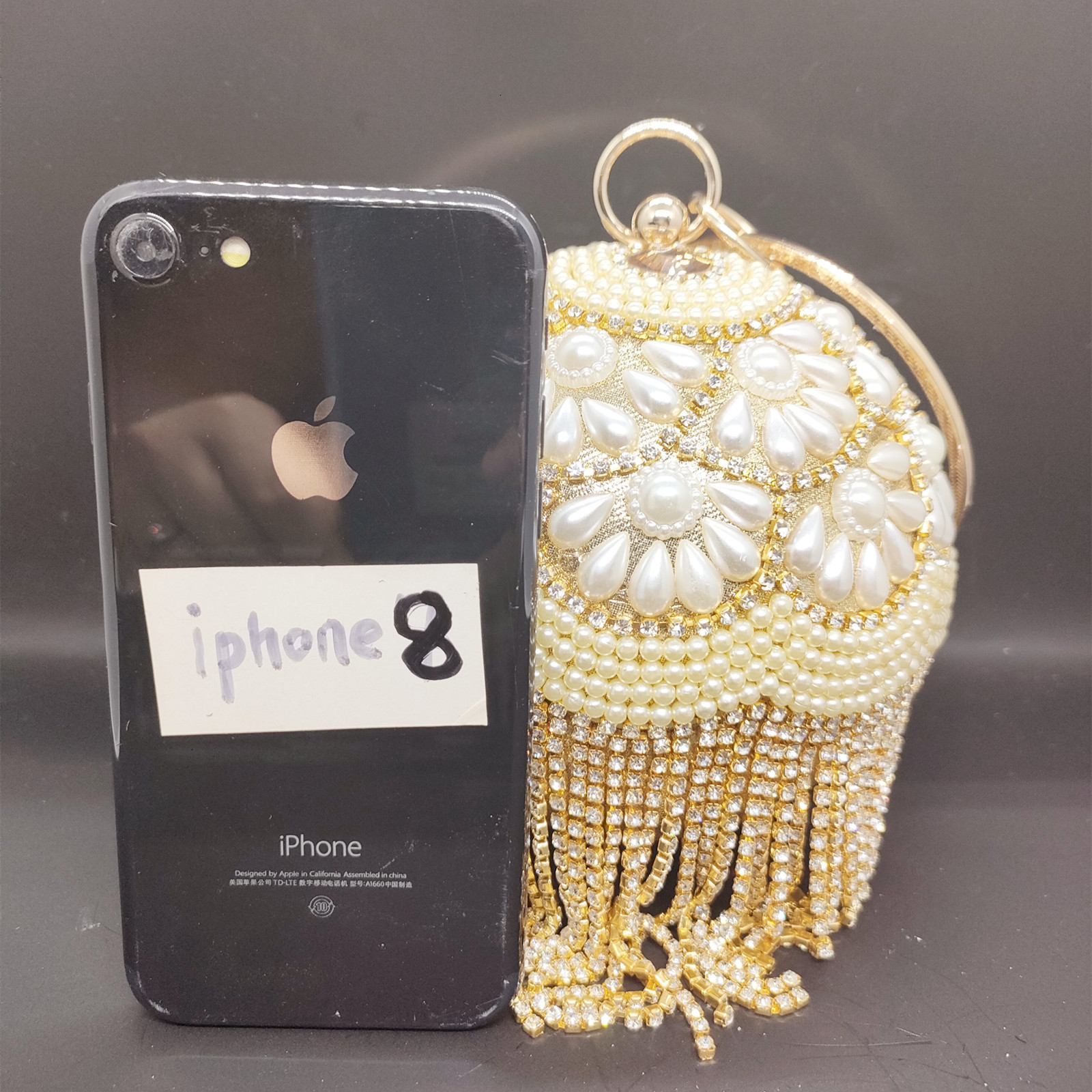 Evening Bags DG PEAFLOW Round Circular Gold Diamond Tassel Bridal Women Party Crystal Clutch Bag Wedding Wristlets Purse 230210