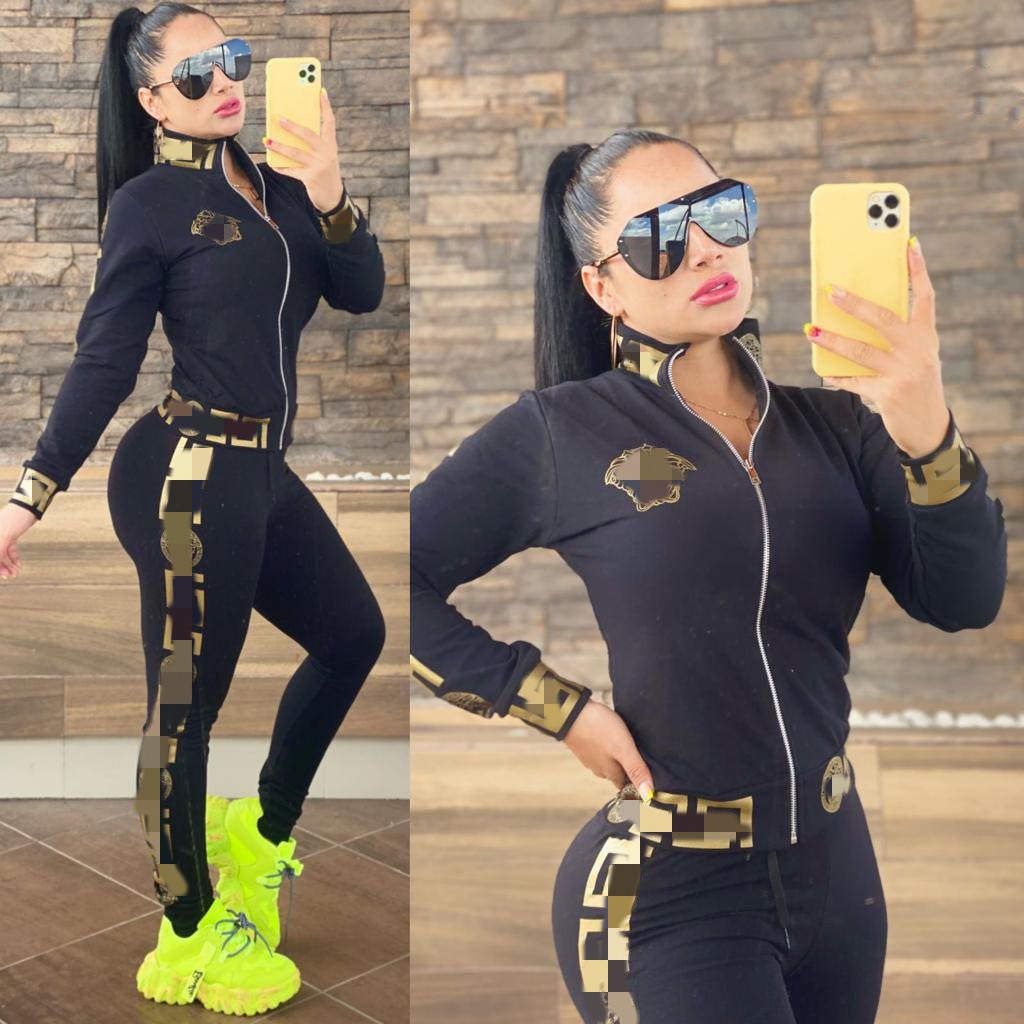 2023 Two Piece Pants Tracksuit Lady Outfits Women Casual Print Zipper Jacket and Trouser Sets Free Ship, Black
2023 Two Piece Pants Tracksuit Lady Outfits Women Casual Print Zipper Jacket and Trouser Sets Free Ship, Black