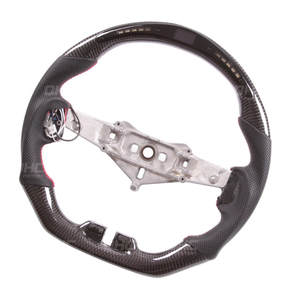 Automobile LED Shift Lights Carbon Fiber Steering Wheel Replacement for Wrangler JK